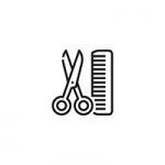 Scissors and comb graphic